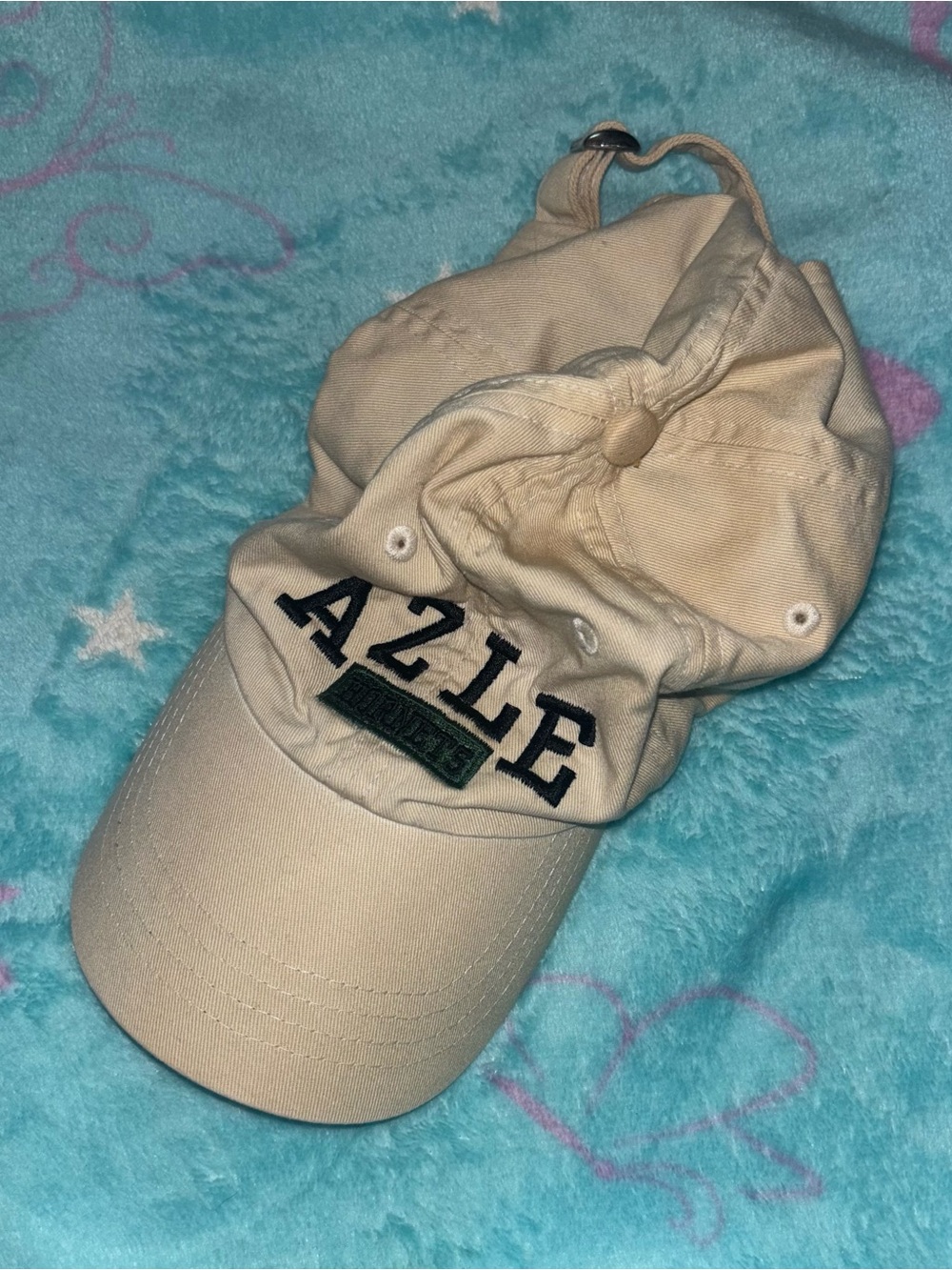 Beige Cream Baseball Cap with Embroidered AZLE Hornets Logo